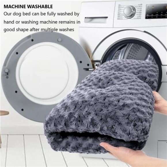 Dog Bed for Small/Medium Dogs, Soft Plush Pet Crate Bed Rose  36 x 24 x 3.1 inch - Picture 6 of 7